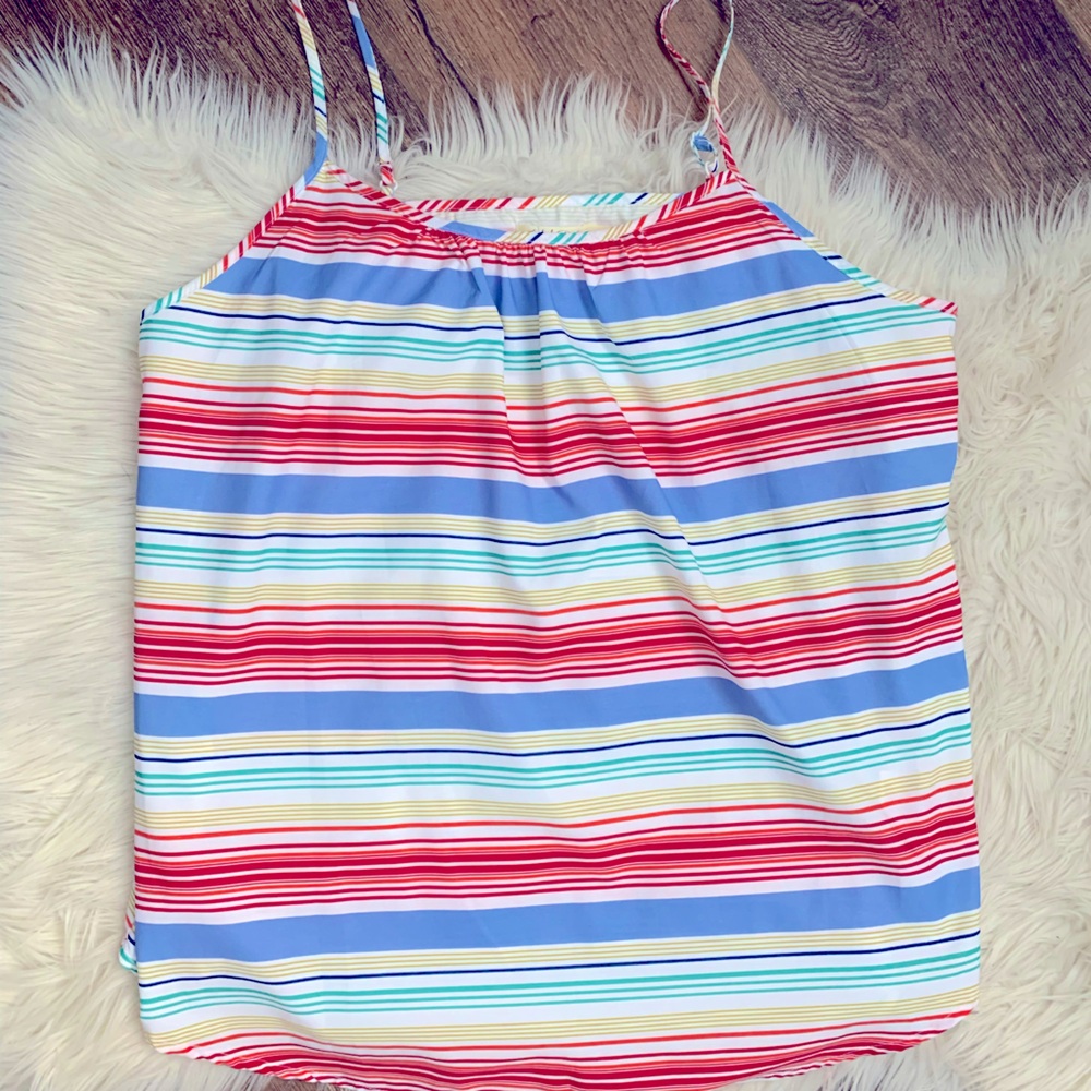 Faded Glory Red and Blue Striped Tank Top